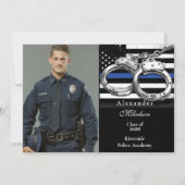 Photo Handcuffs American Flag Police Graduation 案内状 (正面)