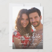 Photo - Handwriting Vertical Save the Date 3 招待状 (正面)