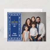Photo🕎 Happy Hanukkah,(ユダヤ教)メノラー,カスタマイズ ポストカード (正面/裏面)