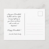 Photo🕎 Happy Hanukkah,(ユダヤ教)メノラー,カスタマイズ ポストカード (裏面)