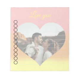 Photo Heart Romantic Sunrise ノートパッド