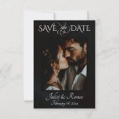 Photo & Heart Save the Date on Black セーブザデート (正面)