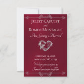 Photo & Heart Save the Date on Burgundy セーブザデート (裏面)