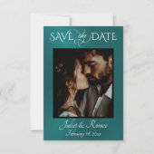 Photo & Heart Save the Date on Teal セーブザデート (正面)