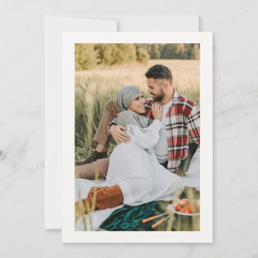 Photo Heart Script QR Code Wedding セーブザデート (裏面)