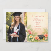 Photo Hibiscus Floral Graduation Party 案内状 (正面)