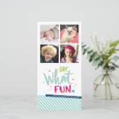 PHOTO HOLIDAYああ何おもしろい子供カラフルクリスマス シーズンカード (スタンド正面)