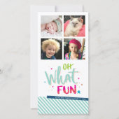 PHOTO HOLIDAYああ何おもしろい子供カラフルクリスマス シーズンカード (正面)