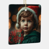 Photo Holiday Elegant Soft Merry Christmas Party セラミックオーナメント (右)