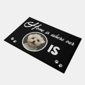Photo Home is Where My Dog is Black ドアマット (アングル)