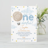 Photo Hot Air Balloon Mr. Onederful 1st Birthday 招待状 (スタンド正面)