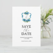 Photo Hydrangea Monogram Save The Date 招待状 (スタンド正面)