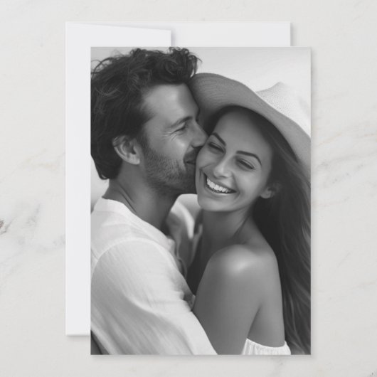 Photo Hydrangea Monogram Save The Date 招待状 (裏面)