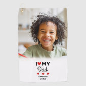 Photo I Love Myパパ・ゴルファー名カスタム ゴルフタオル (正面)