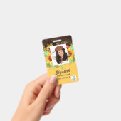 PHOTO-ID従業員VIPパスひまわり素朴花 バッジ (手持ち)