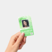 PHOTO-ID従業員VIPパス水色抽象的 バッジ (手持ち)