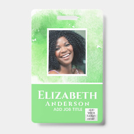 PHOTO-ID従業員VIPパス水色抽象的 バッジ