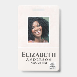 PHOTO-ID従業員VIPパス水色抽象的 バッジ