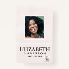 PHOTO-ID従業員VIPパス水色抽象的 バッジ