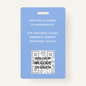 PHOTO-ID従業員VIPパス水色抽象的 バッジ (裏面)