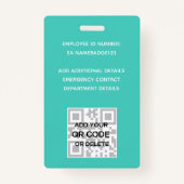 PHOTO-ID従業員VIPパス水色抽象的 バッジ (裏面)