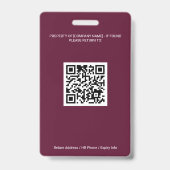 Photo ID バッジ | 認定不動産エージェント | QRコード入り (裏面)
