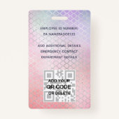 PHOTO ID – 従業員VIPパスガーリーグリッター花 バッジ (裏面)