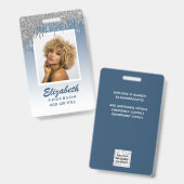 PHOTO ID – 従業員VIPパスガーリーグリッターGlam バッジ (正面&裏面)