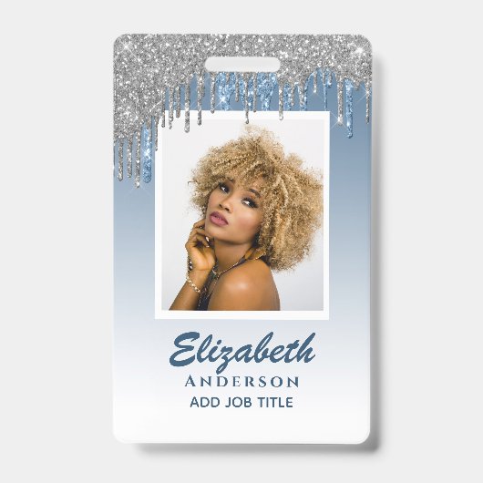 PHOTO ID – 従業員VIPパスガーリーグリッターGlam バッジ (正面)