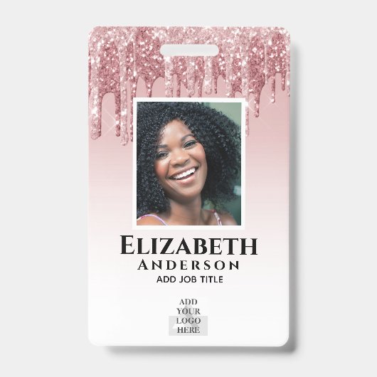 PHOTO ID – 従業員VIPパスガーリーグリッターGlam バッジ (正面)