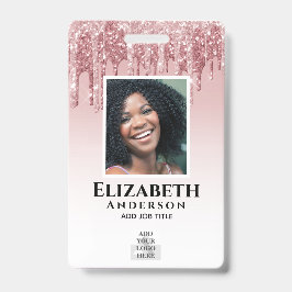 PHOTO ID – 従業員VIPパスガーリーグリッターGlam バッジ