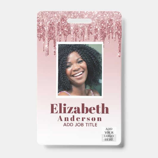 PHOTO ID – 従業員VIPパスガーリーグリッターGlam バッジ (正面)