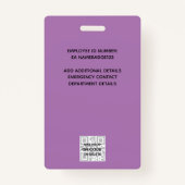 PHOTO ID – 従業員VIPパスガーリーグリッターGlam バッジ (裏面)