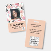 PHOTO ID – 従業員VIPパス – 花ガーリー咲 バッジ (正面＆裏面)