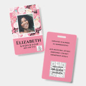 PHOTO ID – 従業員VIPパス – 花ガーリー咲 バッジ (正面&裏面)