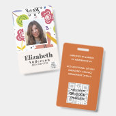 PHOTO ID – 従業員VIPパス – 花ガーリー咲 バッジ (正面&裏面)