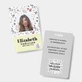 PHOTO ID – 従業員VIPパス – 花ガーリー咲 バッジ (正面＆裏面)