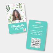 PHOTO ID – 従業員VIPパス – 花ガーリー咲 バッジ (正面＆裏面)