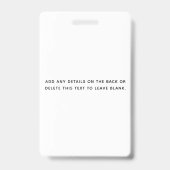 Photo ID Clean Professional Name バッジ (裏面)