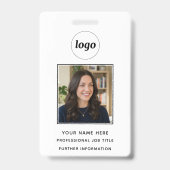 Photo ID Clean Professional Name バッジ (正面)