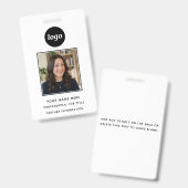 Photo ID Clean Professional Name バッジ (正面＆裏面)