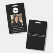 Photo ID Clean Professional Name バッジ (正面＆裏面)