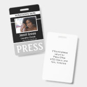 Photo ID ReporterパーソナライズされたがPass IDを押しました バッジ (正面＆裏面)