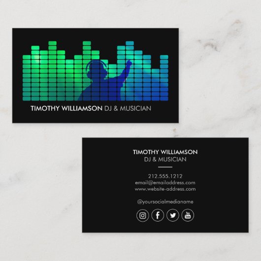 Photo II Equalizer DJの追加、ミュージシャン 名刺 (正面/裏面)