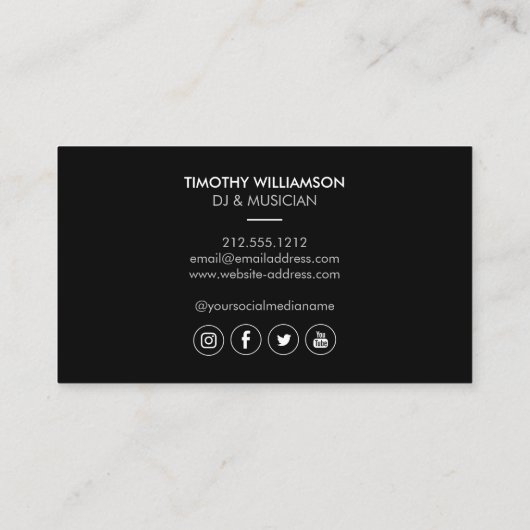 Photo II Equalizer DJの追加、ミュージシャン 名刺 (裏面)