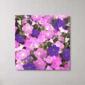 Photo Image Of Morning Glory Pink & Purple Flowers キャンバスプリント (正面)