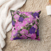 Photo Image Of Morning Glory Pink & Purple Flowers クッション (ブランケット)