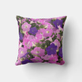 Photo Image Of Morning Glory Pink & Purple Flowers クッション (裏面)
