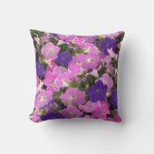 Photo Image Of Morning Glory Pink & Purple Flowers クッション (正面)