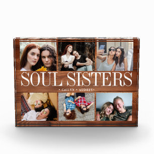 Photo In Glass Block Soul Sisters Wooden Texture フォトブロック